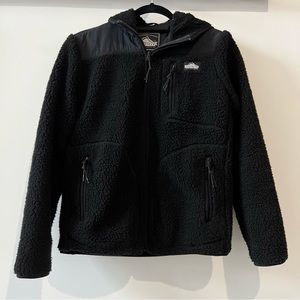 Penfield Women’s Sherpa Fleece Hoodie Jacket Black